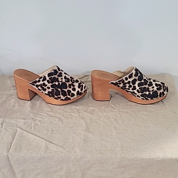 Charlotte Stone wood Marlo Clogs in Miaou (Dyed Pony Hair Animal Print) 41 10 - Picture 3 of 16